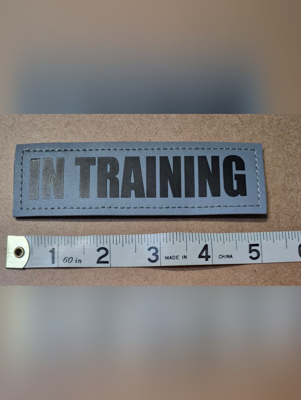 Gray And Black "IN TRAINING" Dog Patch - Velcro Training Label